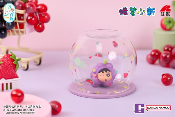 ﹝現貨﹞盲盒 2way 蠟筆小新 水果造型 玻璃杯 