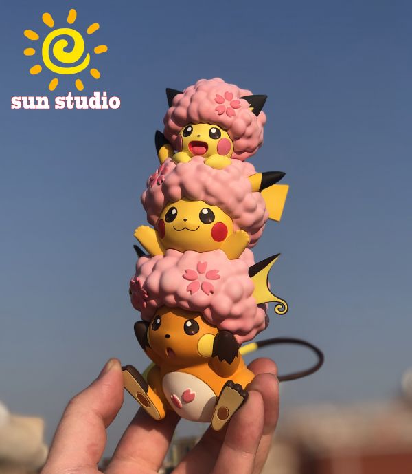 ﹝預購﹞GK  sun﹝精靈寶可夢﹞櫻花皮卡丘家族  皮丘，雷丘，皮卡丘 