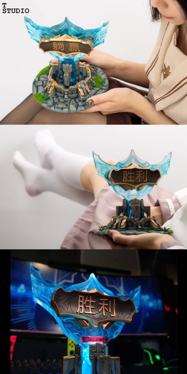 ﹝預購﹞GK   ﹝英雄聯盟﹞MOBA遊戲 101勝利 主水晶雕像 雙面 帶燈 