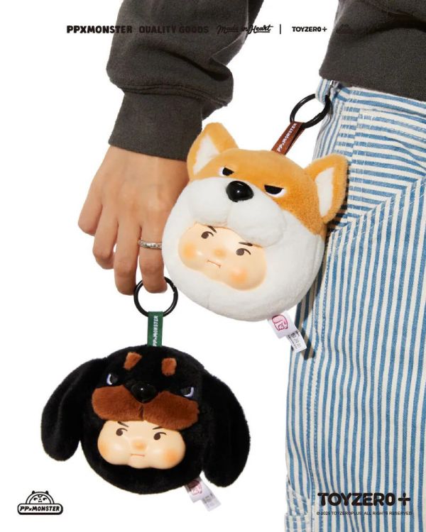 ﹝現貨﹞盲盒 PP X MONSTER - 狗狗出沒膠臉毛絨掛件系列 