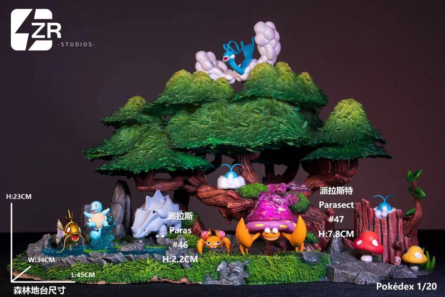 ﹝代購﹞GK  ZR﹝精靈寶可夢﹞1/20圖鑒系列——派拉斯進化組+森林地台 