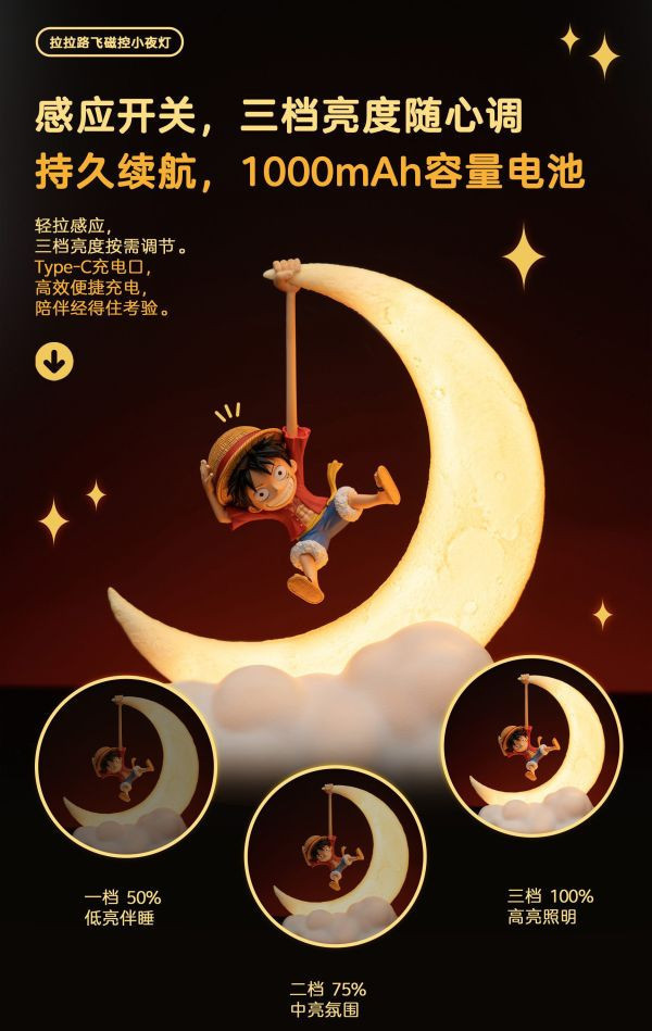 ﹝在台現貨﹞ HAPPY LIFE﹝海賊王﹞拉拉路飛磁控小夜燈 