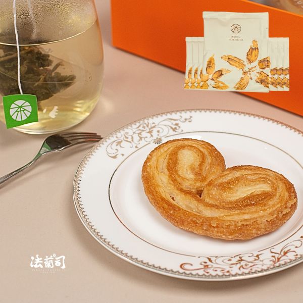 花蓮柚香金萱&AOP蝴蝶酥（紅配綠） 花蓮茶,金萱,蝴蝶酥,禮盒,法蘭司