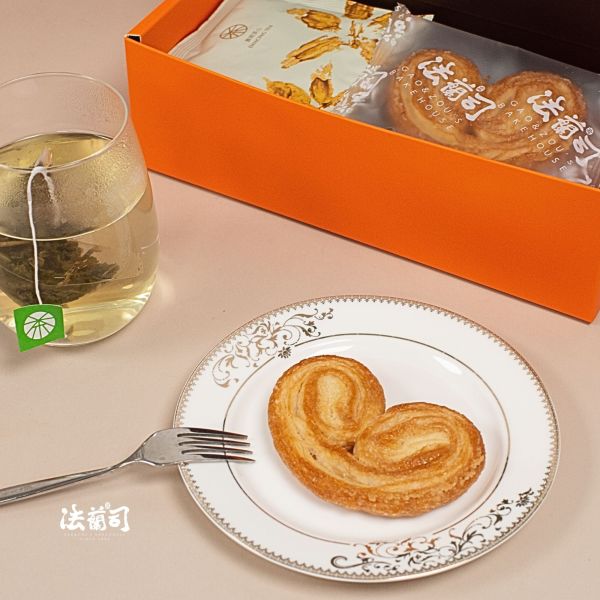 花蓮柚香金萱&AOP蝴蝶酥（紅配綠） 花蓮茶,金萱,蝴蝶酥,禮盒,法蘭司