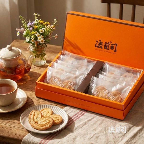 AOP蝴蝶酥 - 10入禮盒 蝴蝶酥,奶油餅乾,千層酥,澳洲上白糖,AOP奶油,歐洲純正牧場,法式餅乾,法蘭司烘焙,下午茶,台北蝴蝶酥,曲奇蝴蝶酥