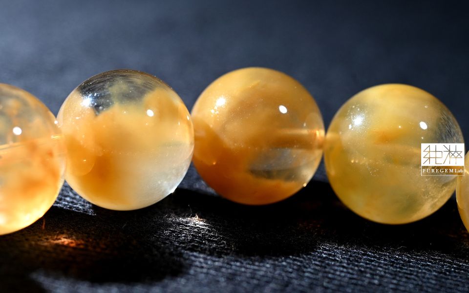 站長私藏 / 頂級稀有天然淨體聚寶盆黃兔毛手珠 髮晶,黃髮晶,金髮晶,黃兔毛髮晶,Quartz with Inclusions