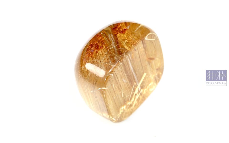 最高收藏級數 / 頂級粗版金黃順向貓眼鈦晶枕形裸石 鈦晶,Rutilated Quartz,金紅石,正財,偏財,避邪,水晶之王