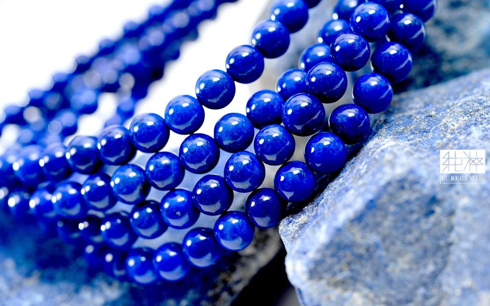 頂級天然老料帝王青金石雙圈手珠 青金石,Lapis,Lazuli,青金岩,黃鐵礦,方解石