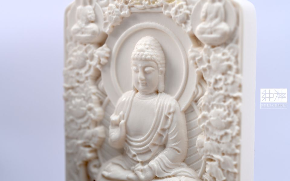 純粹寶石實驗室認證 / 頂級稀有猛瑪象牙大日如來觀音雕件墜 猛瑪象牙,Mammoth Ivory,化石,象牙,西伯利亞,長毛象