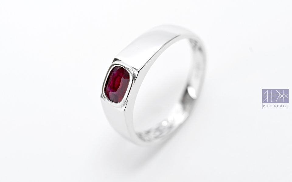 GRC證 / 頂端天然無燒鴿血紅18K金簡約男戒 紅寶石,Ruby,剛玉,Corundum,無燒,鴿血紅,Pigeon Blood