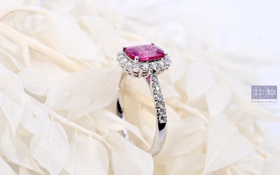 CGRL證 / 頂端天然無燒玫瑰粉絲絨光澤帕帕拉恰18K金鑽石戒 藍寶石,紅寶石,剛玉,彩色藍寶石,彩色剛玉,帕帕拉恰,黃色藍寶石 Corundum,Sapphire,Ruby,Padparadscha Sapphire