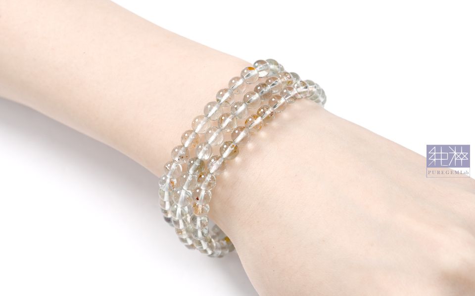 頂端淨透體翠綠阿魯沙金太陽三圈手珠 太陽石、日光石 Sunstone、阿魯沙太陽石、奧勒岡日光石