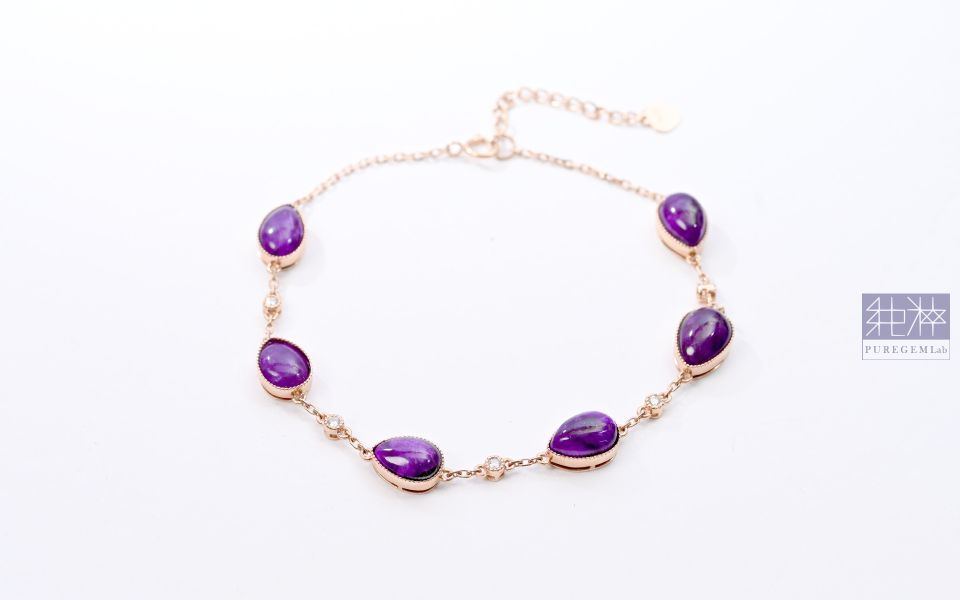 最高精品級別 / 頂級老料正皇家紫舒俱錸18K金手鍊 舒俱萊,舒俱徠,蘇紀石