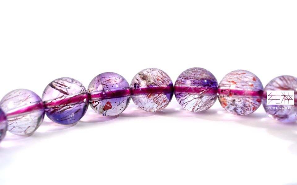 骨幹頂端料 / 頂級全紫三輪骨幹順髮超七手珠 紫水晶,Amethyst,超七,Suber Seven,超七草莓,超七骨幹,三輪骨幹水晶,煙花超七,紫超七,黑超七,紅超七,毒液彼岸花水晶,紫髮超七