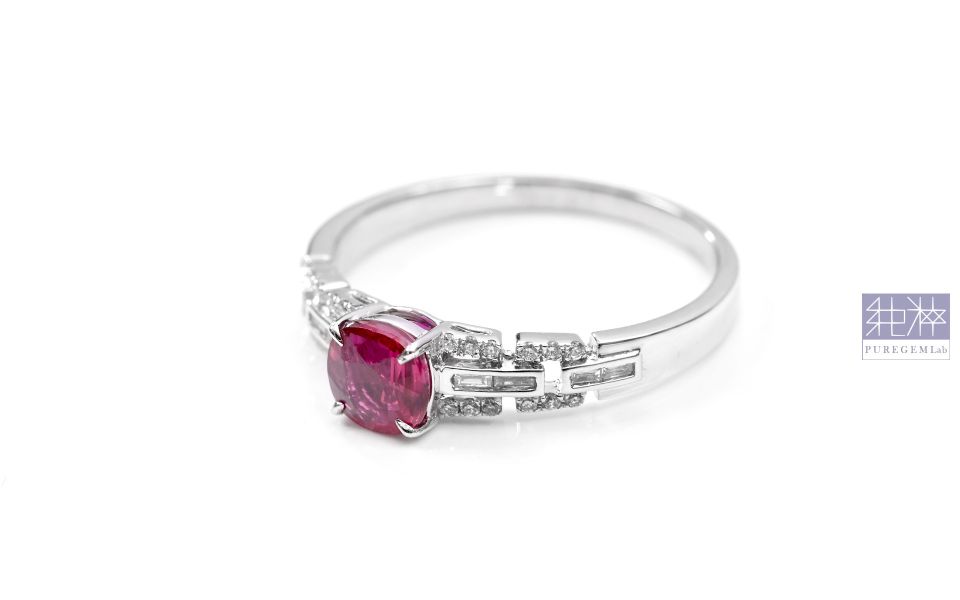 GUILD 證 / 頂級天然無燒鴿血紅強螢光紅寶石18K金真鑽戒 紅寶石,Ruby,剛玉,Corundum