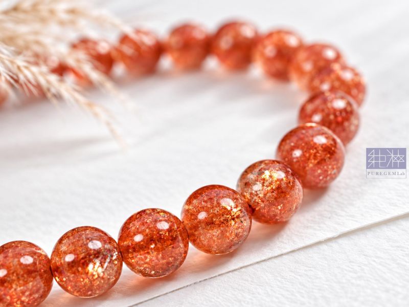 最高級數頂級淨體濃郁太陽石手珠 太陽石、日光石 Sunstone、阿魯沙太陽石、奧勒岡日光石