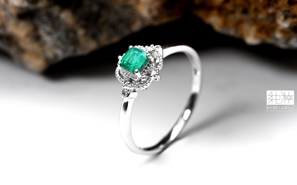 CGRL產地證 / 頂級稀有天然哥倫比亞木佐 Muzo Green 祖母綠日系風真鑽戒 祖母綠,達畢茲,Emerald,Trapiche,五月誕生石,哥倫比亞,無油祖母綠