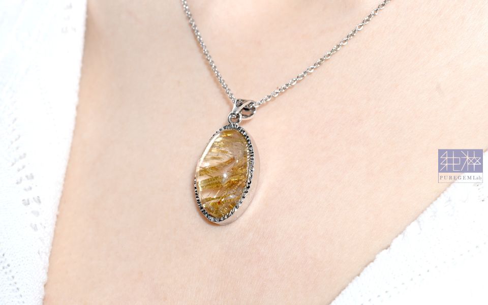 頂級逸品 / 頂級天然鈦晶秀氣馬眼造型純銀墜 鈦晶,Rutilated Quartz,金紅石,正財,偏財,避邪,水晶之王