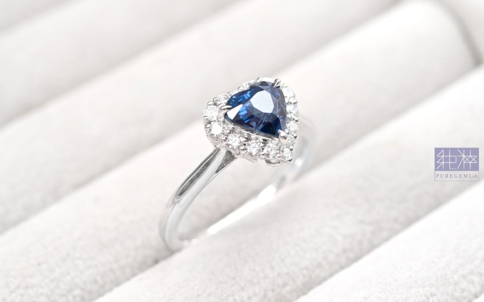 GRC證 / 頂端天然皇家藍稀有愛心明亮琢型切工18K金鑽戒 藍寶石,Sapphire,剛玉,corundum,星光藍寶石