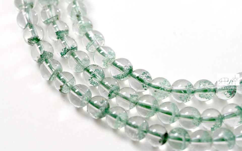 頂級逸品 / 頂端淨體翠幽金字塔三圈手珠 幽靈水晶,幻影水晶,異象水晶,綠幽靈,翠幽靈,金字塔 Phantom Crystal、Ghost Crystal