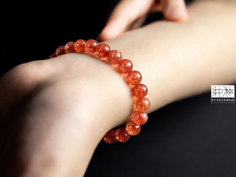 最高級數頂級淨體濃郁太陽石手珠 太陽石、日光石 Sunstone、阿魯沙太陽石、奧勒岡日光石