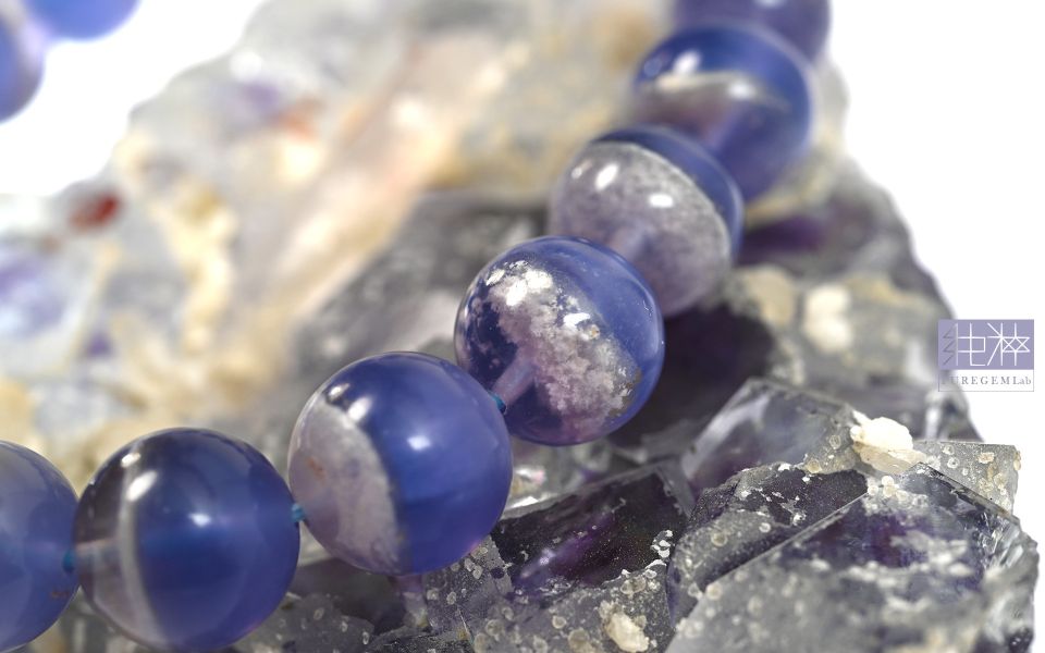 稀有珍藏 / 頂級聚寶盆藍雪花螢石手珠 螢石