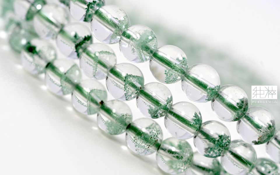 頂級逸品 / 頂端淨體翠幽金字塔三圈手珠 幽靈水晶,幻影水晶,異象水晶,綠幽靈,翠幽靈,金字塔 Phantom Crystal、Ghost Crystal