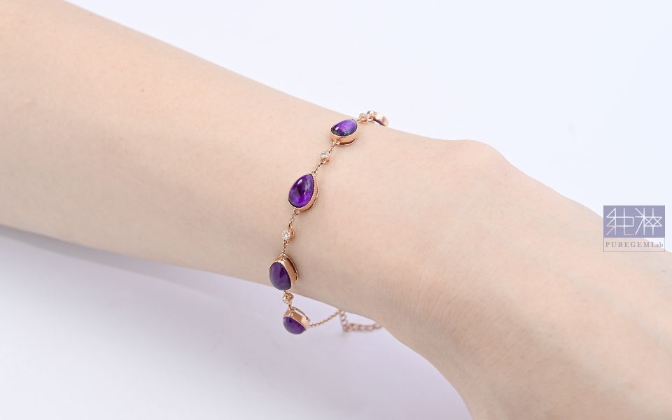 最高精品級別 / 頂級老料正皇家紫舒俱錸18K金手鍊 舒俱萊,舒俱徠,蘇紀石