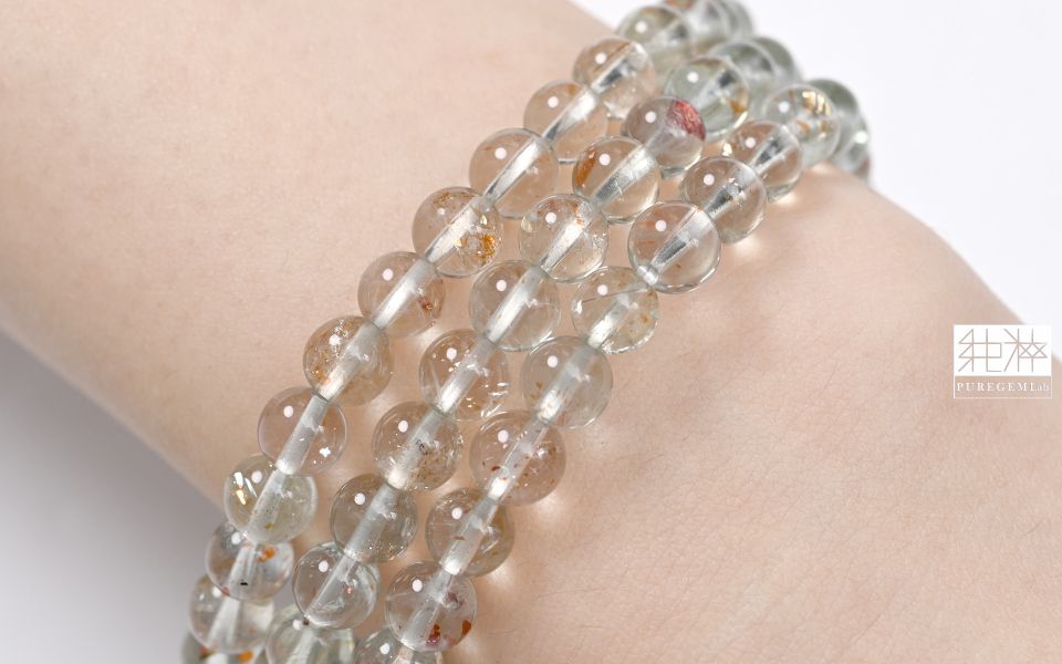 頂端淨透體翠綠阿魯沙金太陽三圈手珠 太陽石、日光石 Sunstone、阿魯沙太陽石、奧勒岡日光石