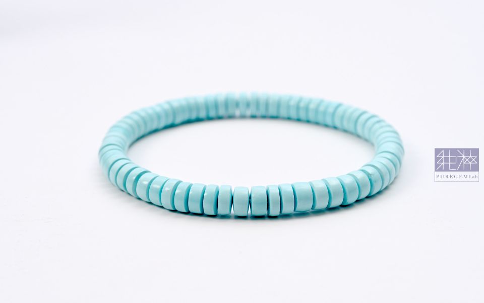 最高級數 / 頂級天然高瓷度天空藍湖北綠松石手鍊 綠松石,土耳其石,高瓷松石,鐵線松石,泡松石,Turquoise