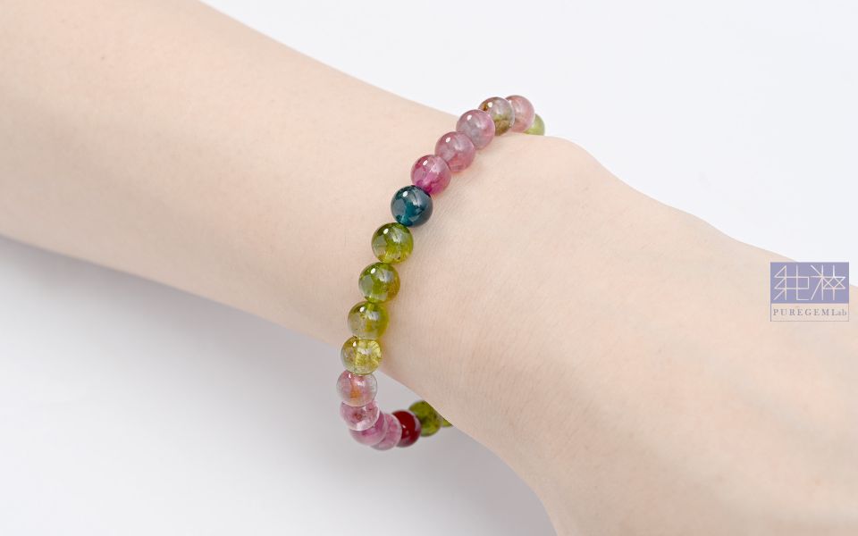 站長私藏 / 頂級老料雙色碧璽手珠 碧璽,電氣石,Tourmaline,帕拉伊巴藍碧璽,Rubylite,紅寶碧璽