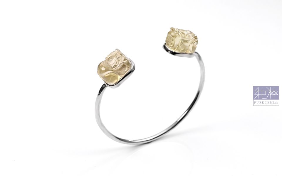 設計師款 / 頂級淨透濃郁利比亞黃金隕石福祿雙全貔貅手環 利比亞黃金隕石,沙漠玻璃,隕石,Libyan tektites,Libyan Gold Tektite,Libyan Desert glass