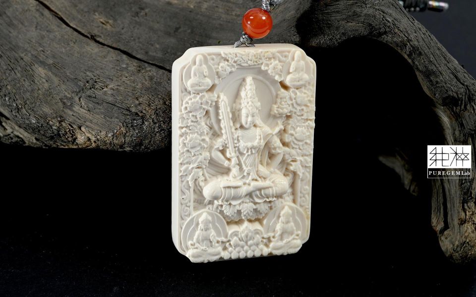頂級天然猛瑪象牙虛空藏菩薩 猛瑪象牙,Mammoth Ivory,化石,象牙,西伯利亞,長毛象