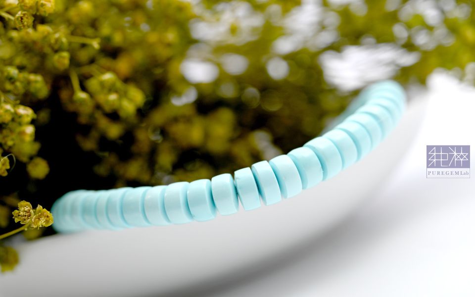 最高級數 / 頂級天然高瓷度天空藍湖北綠松石手鍊 綠松石,土耳其石,高瓷松石,鐵線松石,泡松石,Turquoise