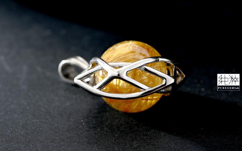 頂端天然通透體全滿鈦晶六芒星墜 鈦晶,Rutilated Quartz,金紅石,正財,偏財,避邪,水晶之王