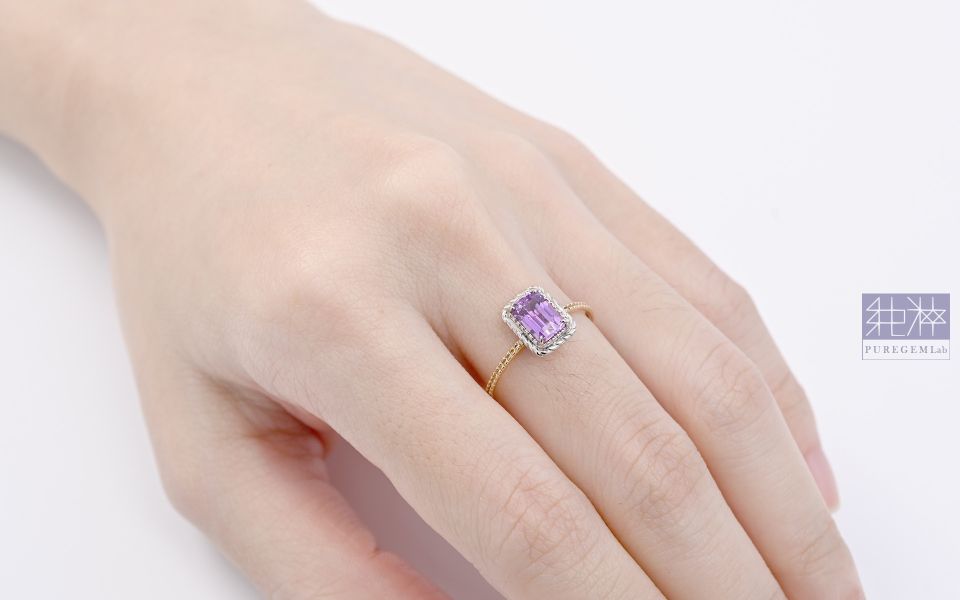 CGL證 / 頂級天然無燒紫羅蘭藍寶石雙色18K金戒 藍寶石,紅寶石,剛玉,彩色藍寶石,彩色剛玉,帕帕拉恰,黃色藍寶石、紫色藍寶石、綠色藍寶石 Corundum,Sapphire,Ruby,Padparadscha Sapphire,Fancy Sapphires