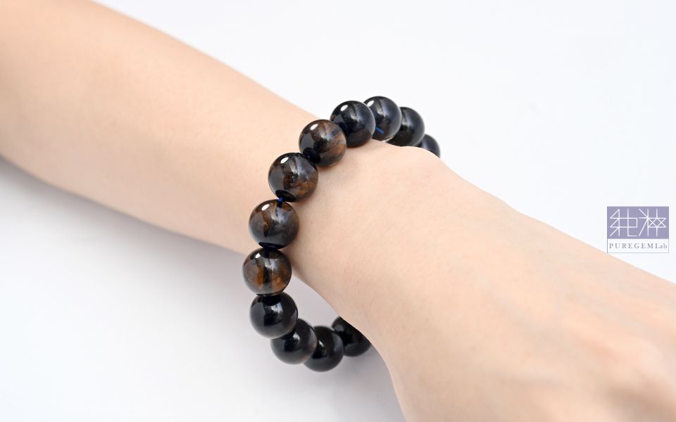 最高級別 / 頂級藍紫黃交織堇青石13mm手珠 堇青石,二色性