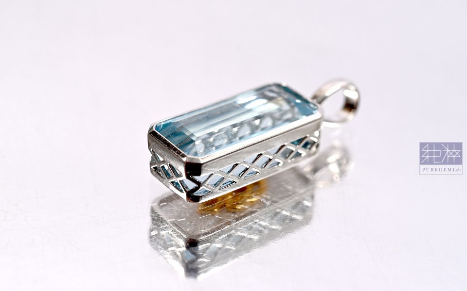 CGRL 證 / 頂級天然聖瑪莉亞海藍寶石18K金墜 綠柱石,海藍寶石,Aquamarine