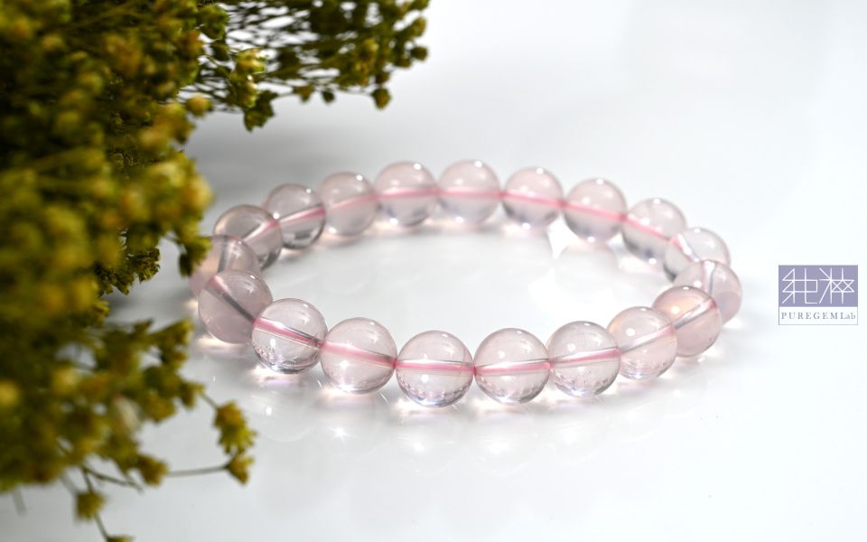 頂級淨透巴西星光粉晶手珠 粉晶,冰種粉晶,星光粉晶,芙蓉水晶,薔薇石英,玫瑰石英,玫瑰晶,Rose Quartz
