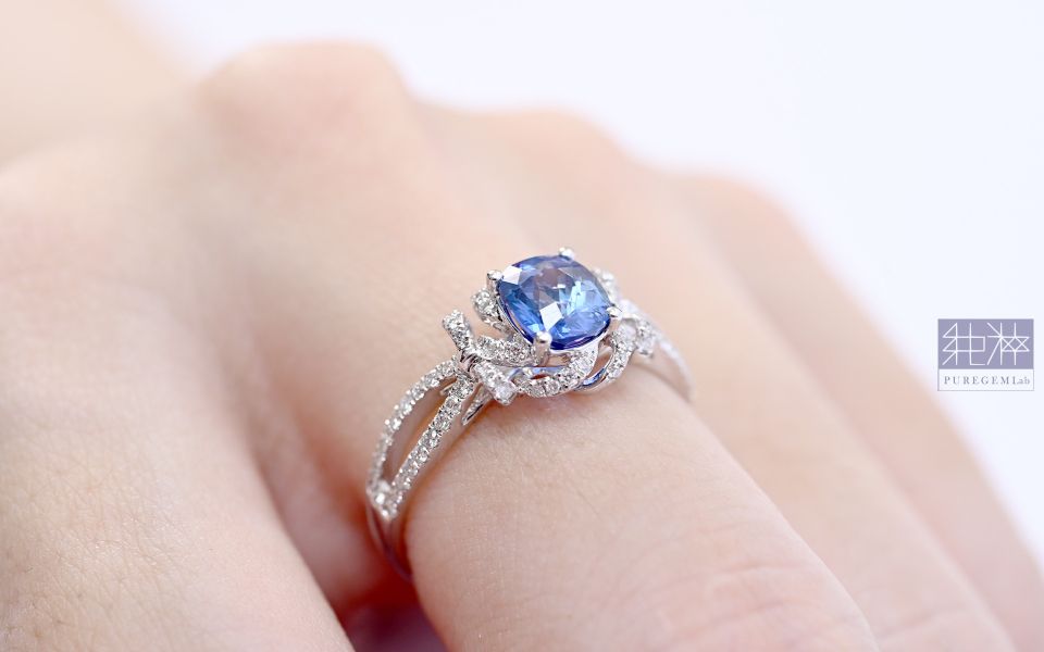 CGRL證 / 頂級天然無燒皇家藍藍寶石18K金輕奢華鑽石戒 皇家藍,藍寶石