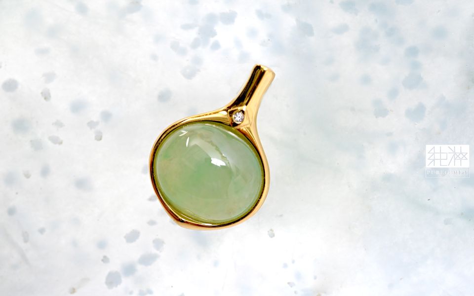 純粹寶石實驗室認證 / 頂級天然緬甸A貨果陽綠翡翠墜 翡翠,玉,硬玉,jade,紫翡,黃翡,紅翡,陽綠,老坑,冰種,手鐲,平安扣,無事牌,緬甸,A貨