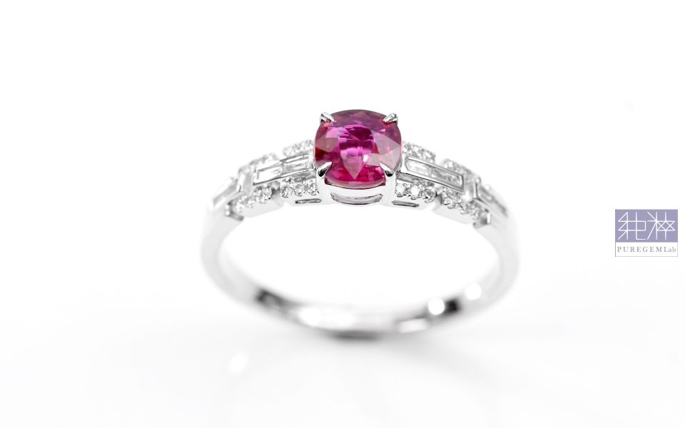 GUILD 證 / 頂級天然無燒鴿血紅強螢光紅寶石18K金真鑽戒 紅寶石,Ruby,剛玉,Corundum