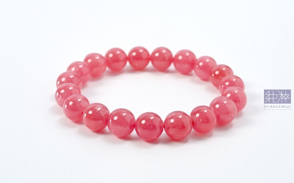 頂級阿根廷產地全玉化紅紋石手珠 紅紋石,菱錳礦,印加玫瑰