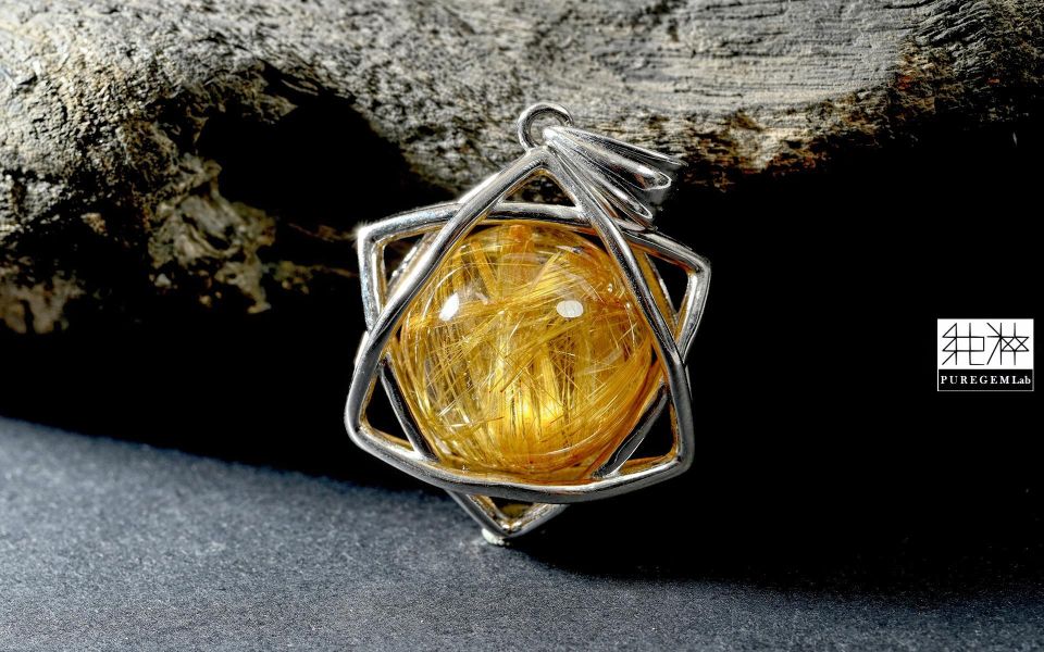 頂端天然通透體全滿鈦晶六芒星墜 鈦晶,Rutilated Quartz,金紅石,正財,偏財,避邪,水晶之王