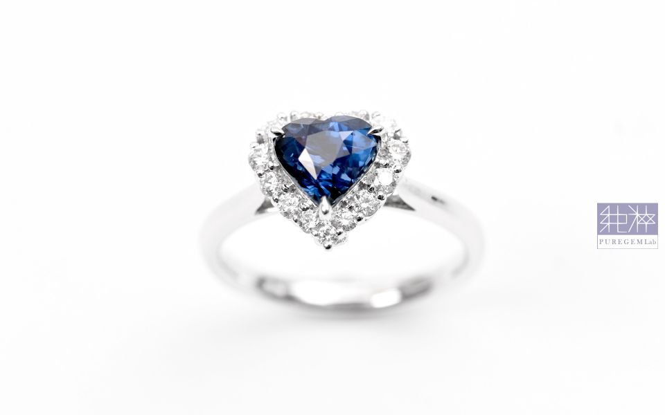 GRC證 / 頂端天然皇家藍稀有愛心明亮琢型切工18K金鑽戒 藍寶石,Sapphire,剛玉,corundum,星光藍寶石