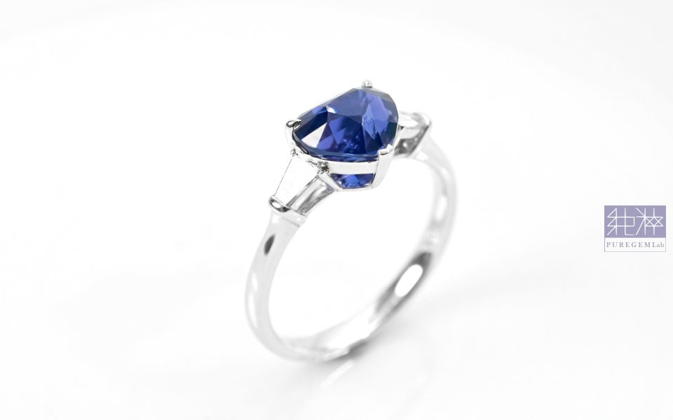 AIGS 產地大證 / 頂級天然斯里蘭卡無燒皇家藍藍寶石愛心琢型18K金真鑽戒 藍寶石,Sapphire,剛玉,corundum,星光藍寶石