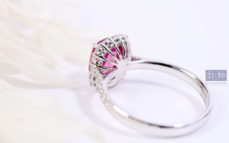 CGRL證 / 頂端天然無燒玫瑰粉絲絨光澤帕帕拉恰18K金鑽石戒 藍寶石,紅寶石,剛玉,彩色藍寶石,彩色剛玉,帕帕拉恰,黃色藍寶石 Corundum,Sapphire,Ruby,Padparadscha Sapphire