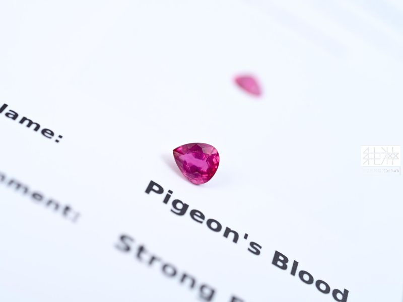 GUILD證 / 頂級天然無燒鴿血紅強螢光梨形明亮切割裸石 紅寶石,Ruby,剛玉,Corundum