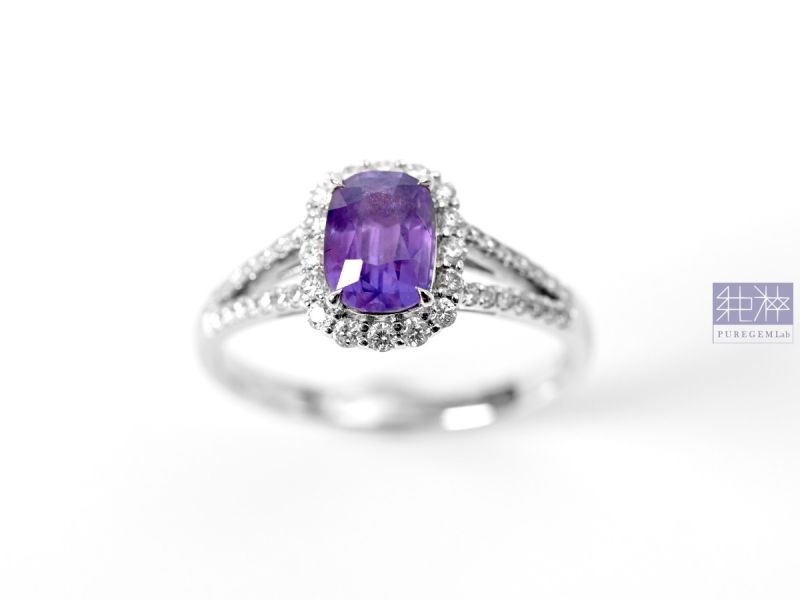 直播場 - CGRL證 / 頂級天然無燒Violet Color紫羅蘭藍寶石18K金鑽石戒 Violet Color、紫羅蘭、藍寶石、18K金、鑽石戒