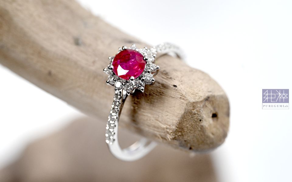CGRL證 / 頂端天然無燒鴿血紅紅寶石18K金小奢華鑽戒 紅寶石,Ruby,剛玉,Corundum